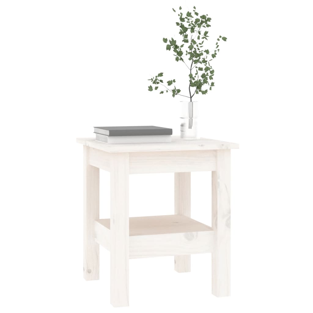 Mesa De Centro De Madera Maciza De Pino Blanco 35x35x40 Cm_3