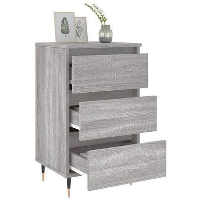 Mesita De Noche 2 Uds Madera Ingeniería Gris Sonoma 40x35x69 Cm_2