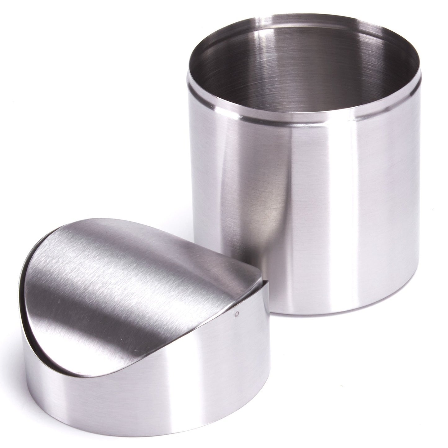 Cubo De Basura Msv Con Capacidad De 1,5 Litros De Acero Inoxidable Con Tapa 12 X 17 Cm.