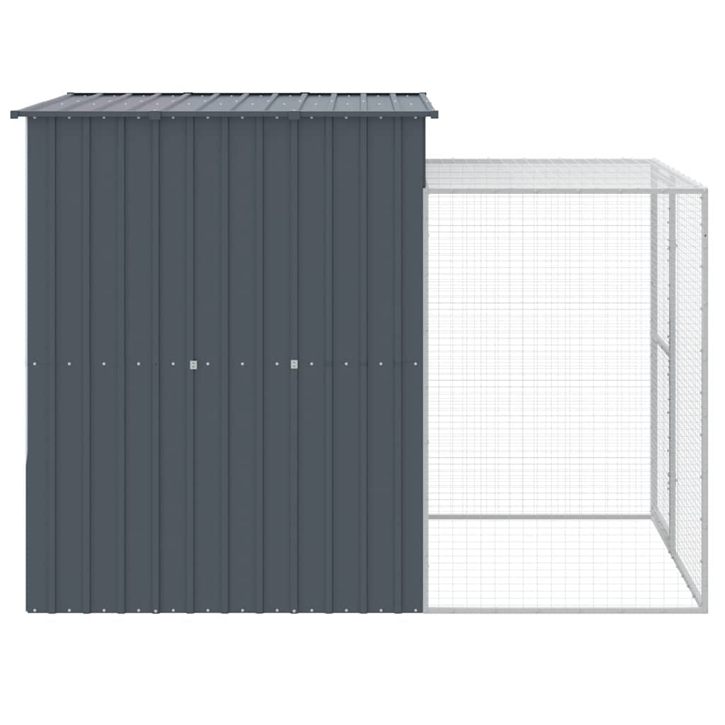 Vidaxl Gallinero Con Corral Acero Galvanizado Gris 165x251x181 Cm_3
