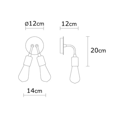 Aplique De Pared, Metal , Cobre, 14x14x20, Casquillo 2 X E 27 Max 40 W_2