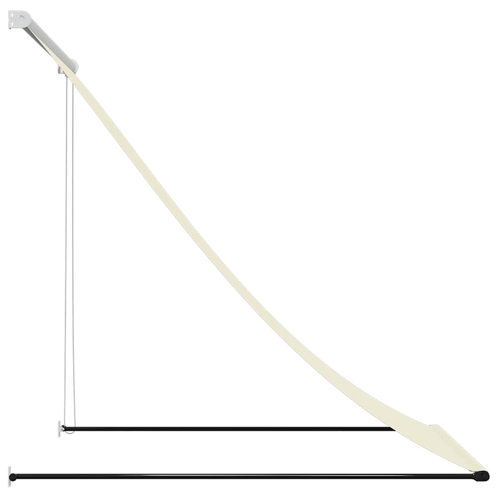 Toldo Retráctil De Tela Y Acero Crema 100x150 Cm_3