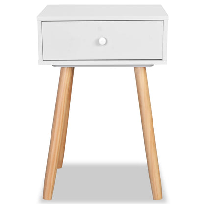 Mesitas De Noche 2 Uds Madera Maciza De Pino Blanco 40x30x61 Cm_2