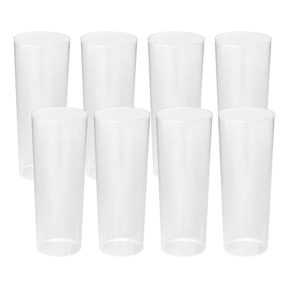 Vaso Tubo Reutilizable  315 Ml  (pack 8)