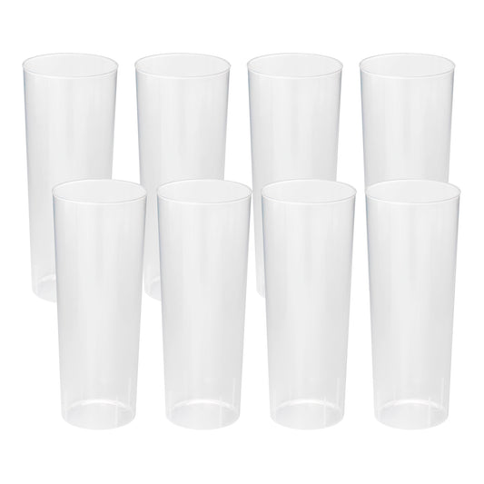 Vaso Tubo Reutilizable  315 Ml  (pack 8)