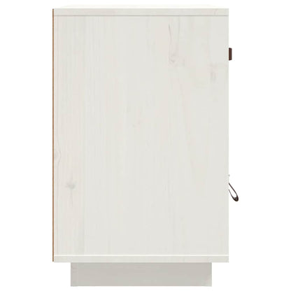 Mesita De Noche Madera Maciza De Pino Blanco 40x34x55 Cm_4