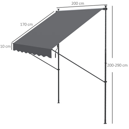 Outsunny Toldo Manual Retráctil 200x175x210-310cm Manivela Protección Solar Uv40_2