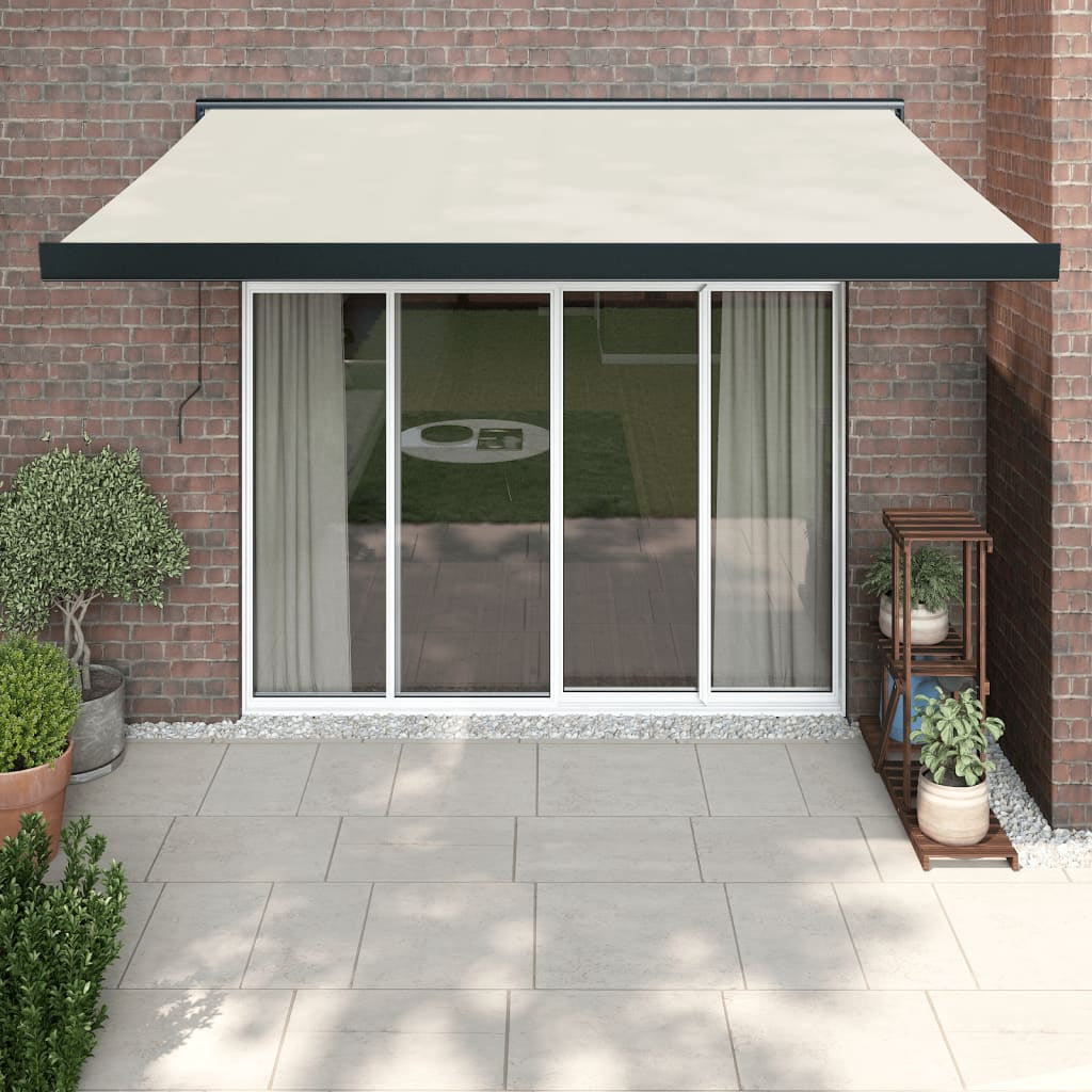 Vidaxl Toldo Retráctil Aluminio Y Tela Color Crema 3x2,5 M_1