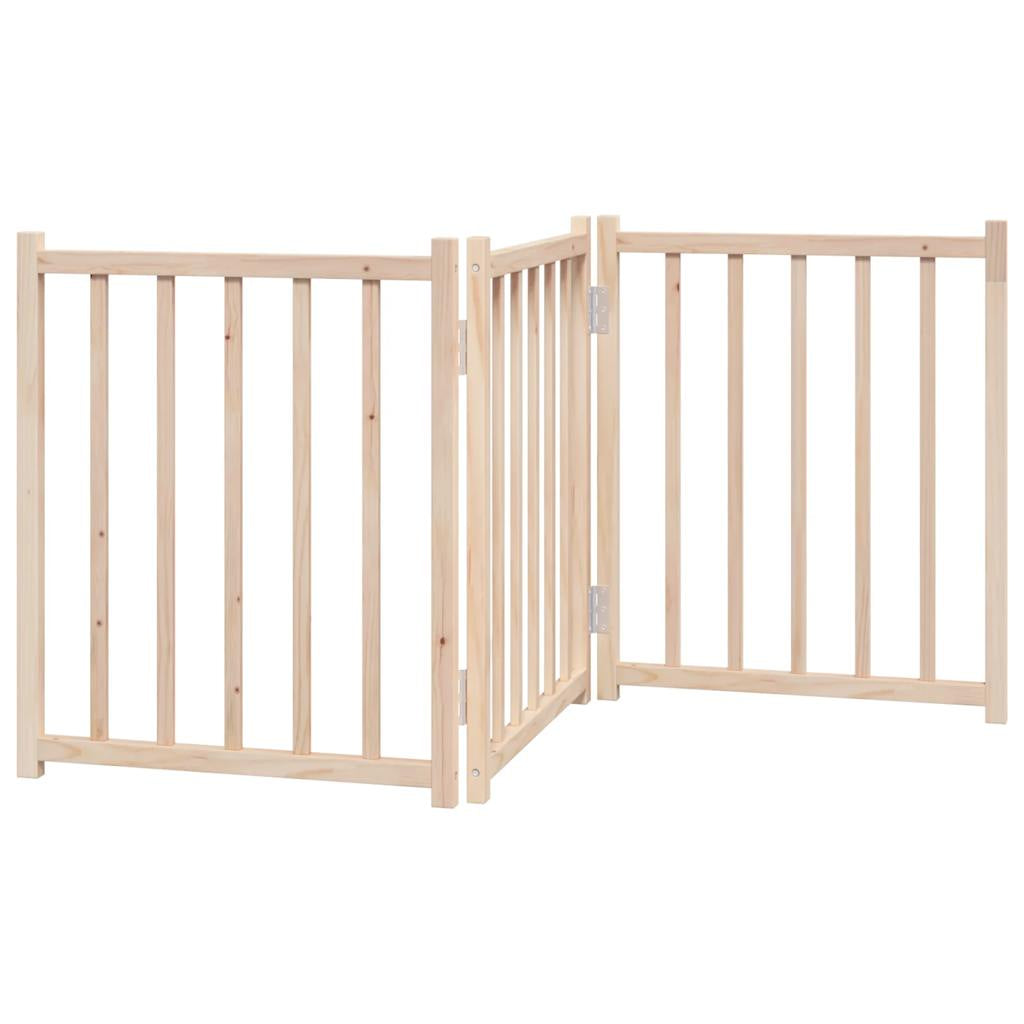 Vidaxl Puerta Para Perros Plegable 3 Paneles Madera De Abeto 150 Cm_0