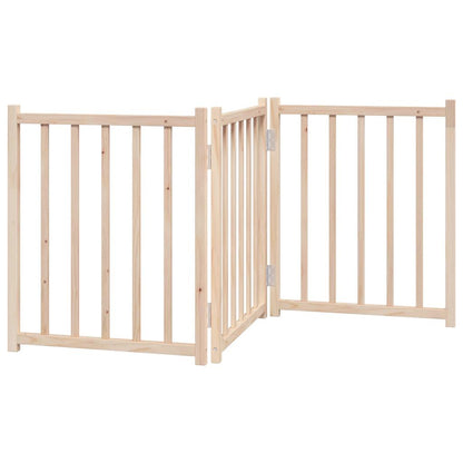 Vidaxl Puerta Para Perros Plegable 3 Paneles Madera De Abeto 150 Cm_0