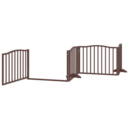 Vidaxl Puerta De Perros Plegable 10 Paneles Madera Álamo Marrón 800 Cm_3