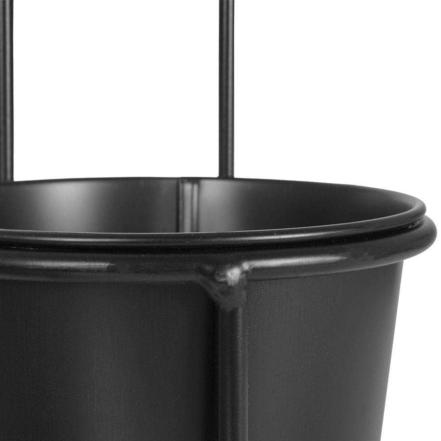 Well Home - Florero Metálica Con 3 Macetas (ø11x10cm) Con Marco Negro H.46,5cm