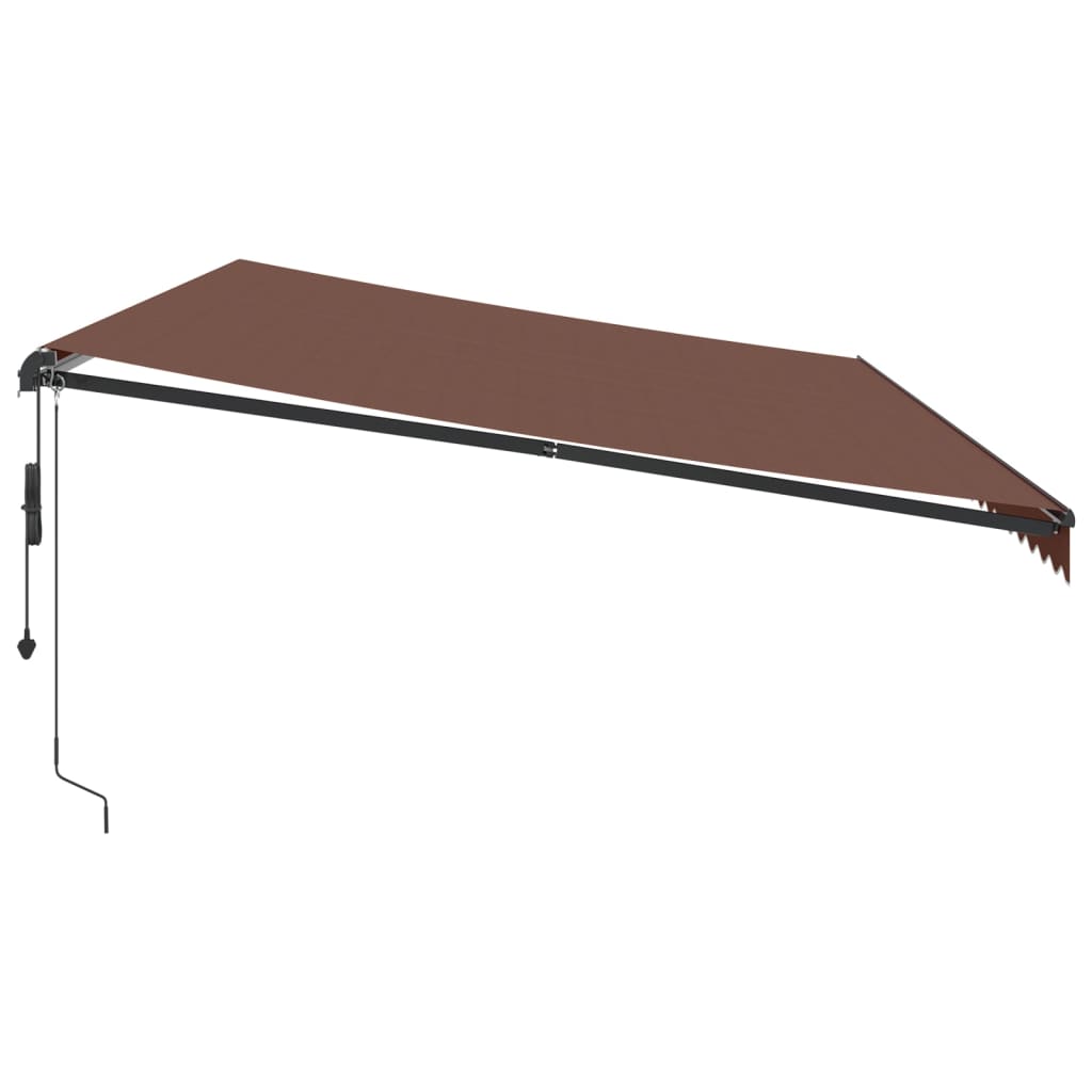 Toldo Retráctil Automático Con Luces Led Marrón 600x350 Cm_4