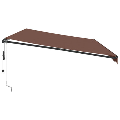 Toldo Retráctil Automático Con Luces Led Marrón 600x350 Cm_4