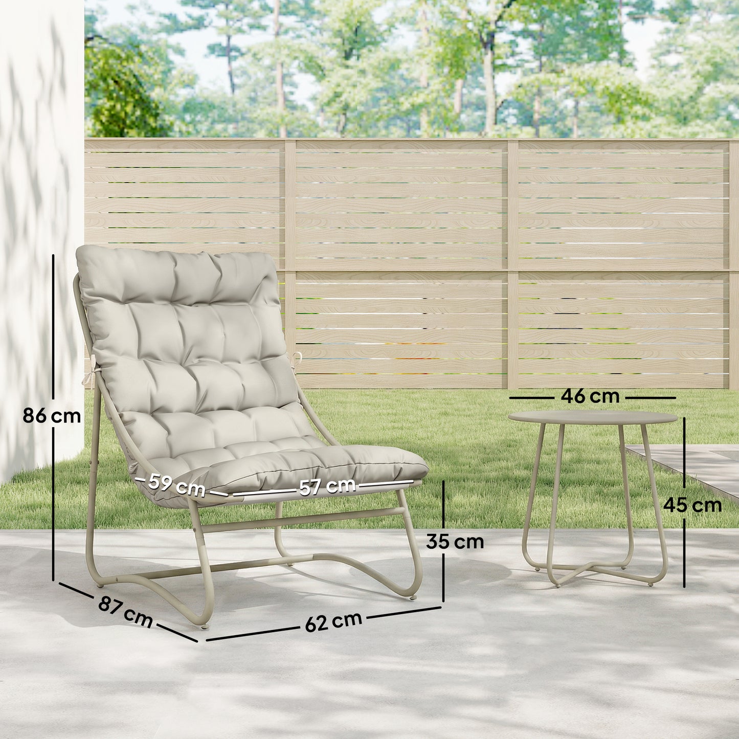 Outsunny Conjunto De Mesa Y Sillas De Terraza Exterior De 3 Piezas_2