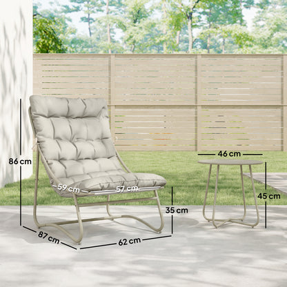 Outsunny Conjunto De Mesa Y Sillas De Terraza Exterior De 3 Piezas_2
