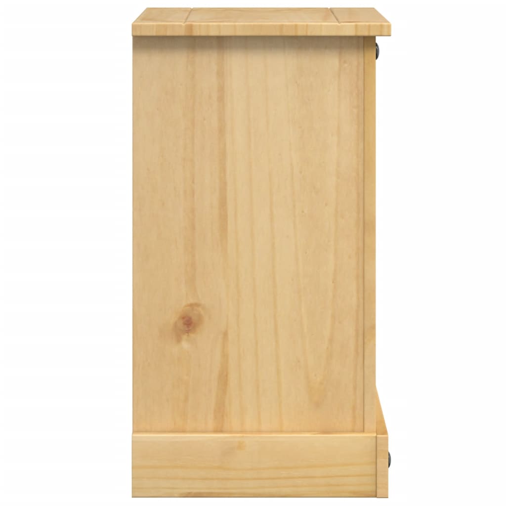 Mesita De Noche Corona Madera Maciza De Pino 45x35x64 Cm_3