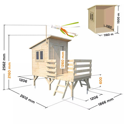 Casita infantil elevada de madera Oakland Soulet