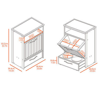 Armario Comedero Para Mascotas Luisiana - Dos Cuencos De Acero Inoxidable Accesibles Para Perros Y Gatos - 36,4x58,4x83,2cm (blanco)_5