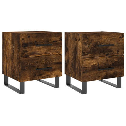 Mesita Noche 2 Uds Madera Ingeniería Roble Ahumado 40x35x47,5cm_0