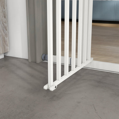 Pawhut Barrera De Seguridad Extensible Con Cierre Automático 74-100x76 Cm Blanco_4