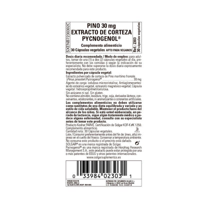 Pycnogenol Extracto de Corteza Pino 30 cápsulas