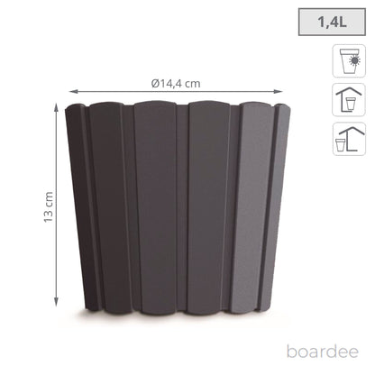 Maceta Boardee Basic 1,4l., Dimensiones (mm) 144x144x130, Color Antracita_2