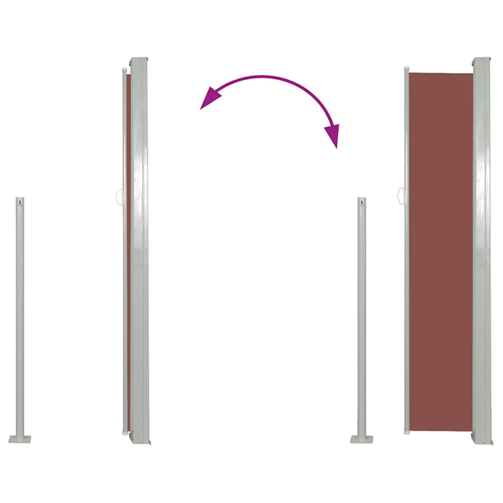 Vidaxl Toldo Lateral Retráctil 120x300 Cm Marrón_4