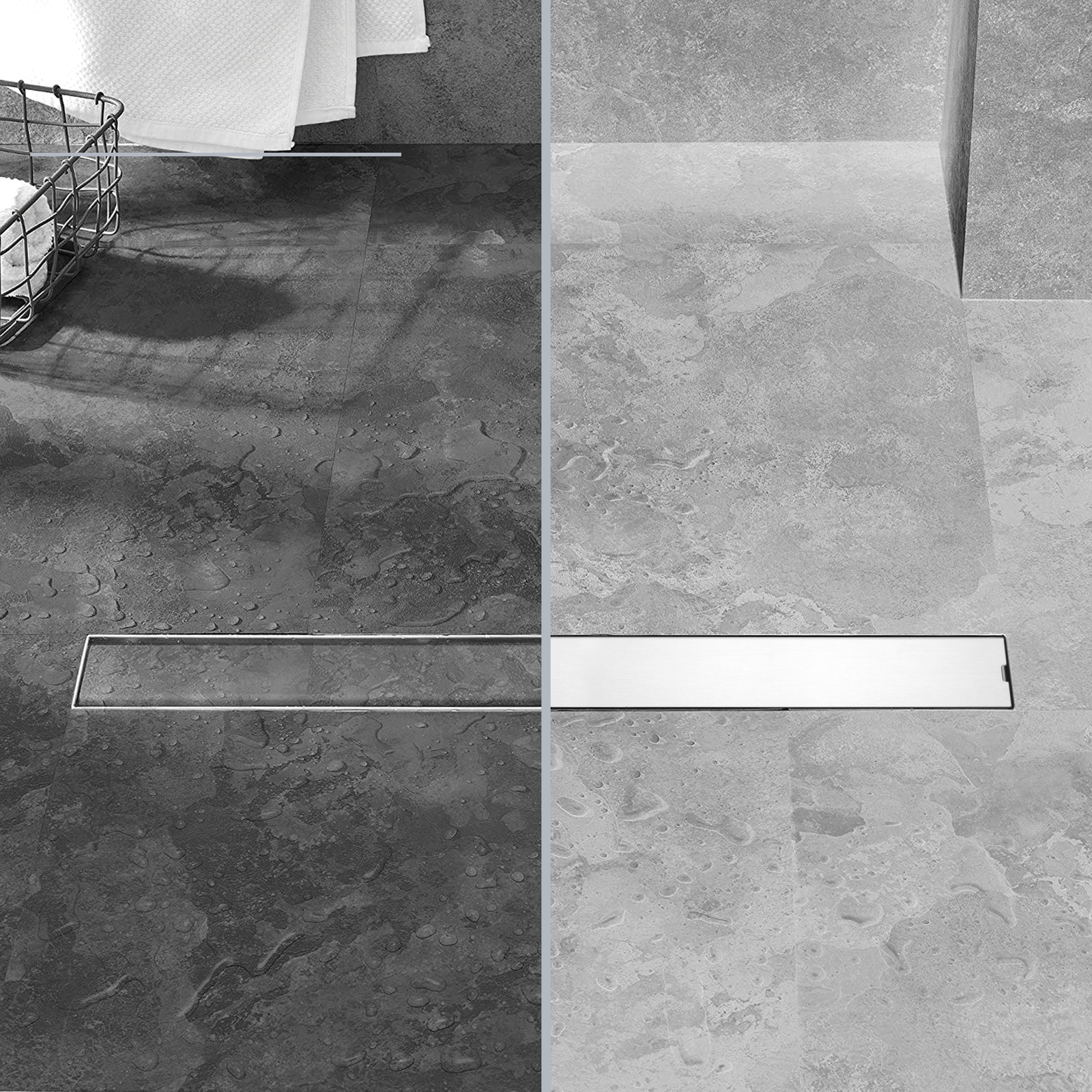 Canaleta De Desagüe Para Ducha 90cm Para Azulejo En Acero Inoxidable Mate_2