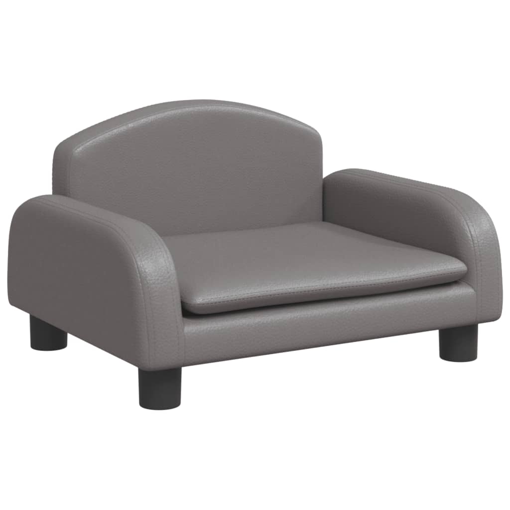 Cama Para Perros De Cuero Sintético Gris 50x40x30 Cm / Vetonek_2