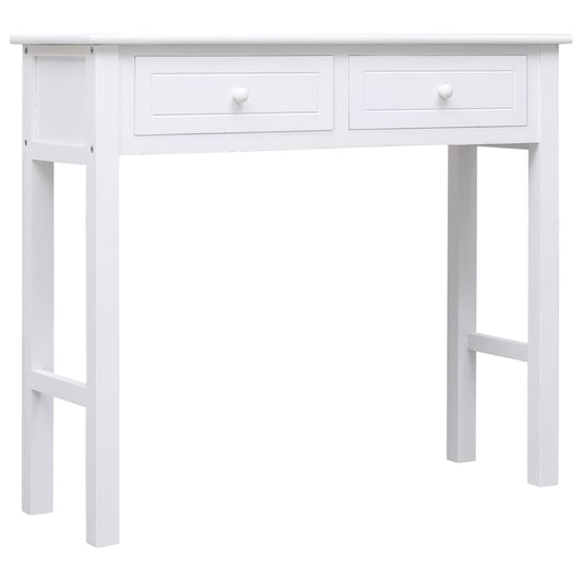 Mesa Consola De Madera Blanco 90x30x77 Cm_0