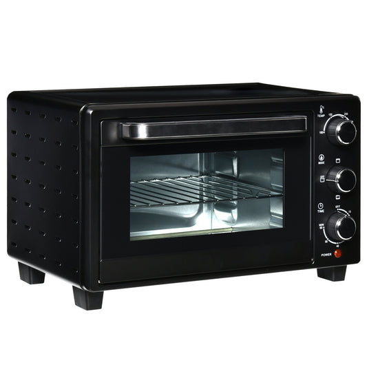 Homcom Horno Eléctrico De Sobremesa De 21l 1400w Con Temporizador Negro_0