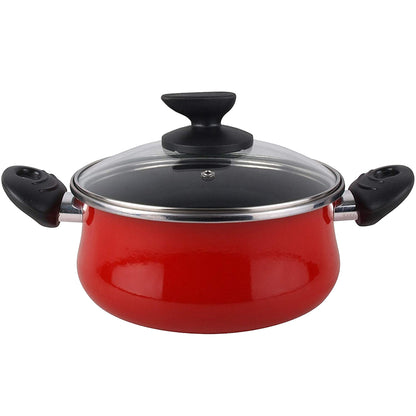 Magefesa Praga Cacerola 20 Con Tapa, Acero Esmaltado Vitrificado, En Granate, Inducción Y Lavavajillas