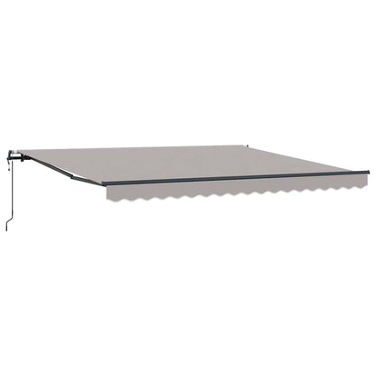 Toldo Retráctil Gris Claro 400 X 350 Cm Tela Y Aluminio_0