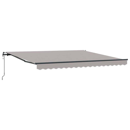 Toldo Retráctil Gris Claro 400 X 300 Cm Tela Y Aluminio_0
