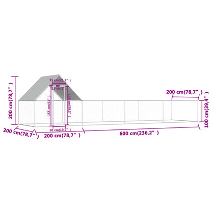 Vidaxl Gallinero Acero Galvanizado 8x2x2 M_5