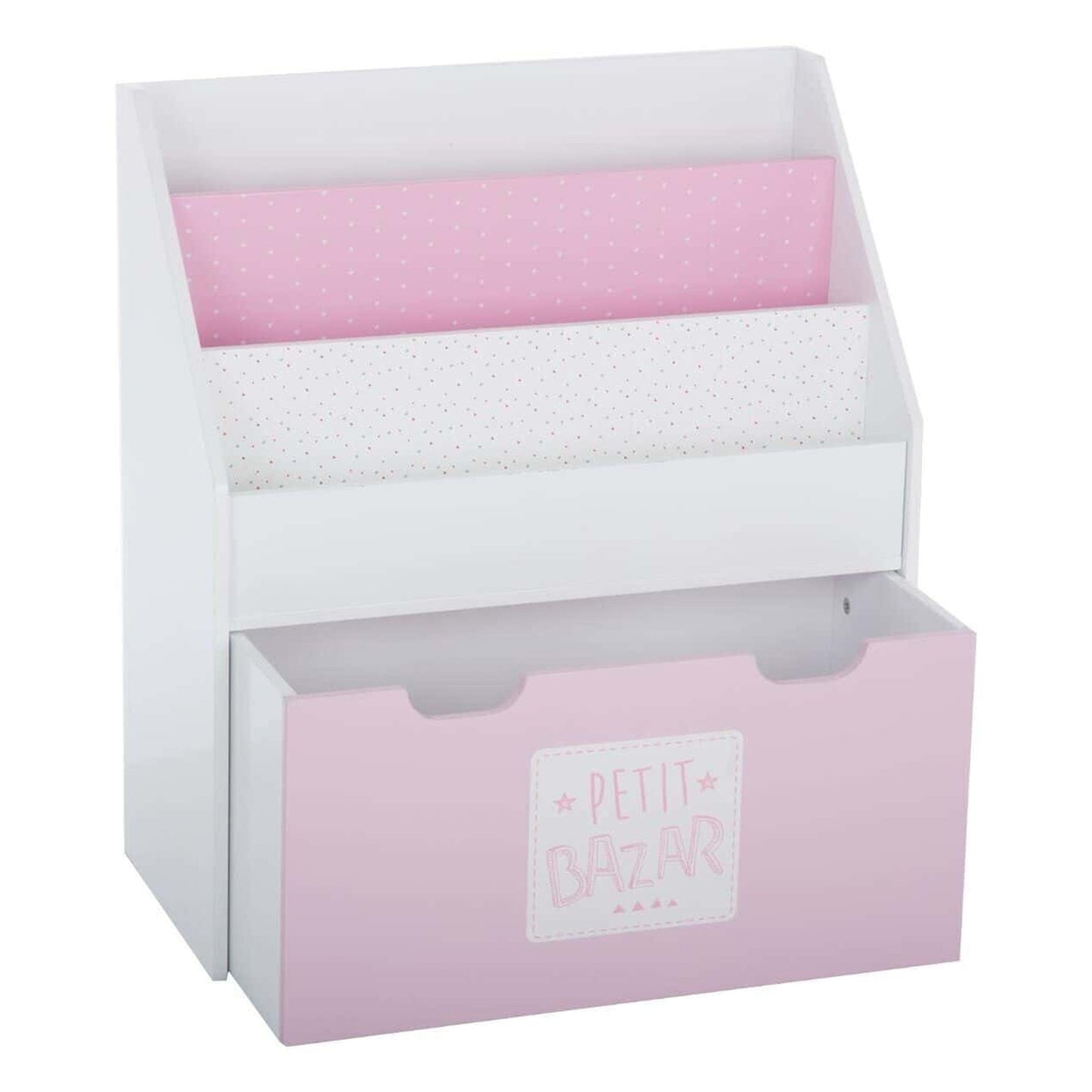 Estantería Con Cajón Y Ruedas Rosa 62,7x30x70cm