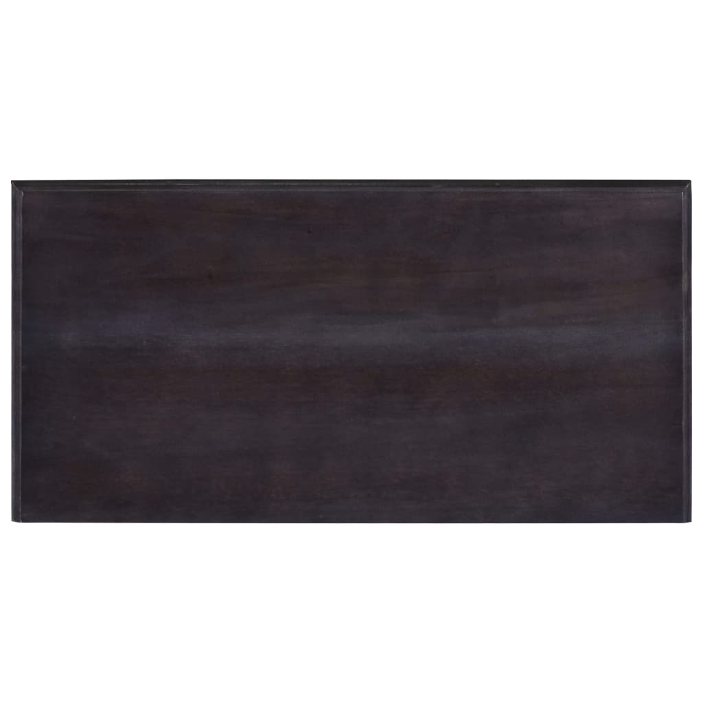 Mesa Consola Con Cajón Madera Maciza De Caoba Negro 60x30x75 Cm_3
