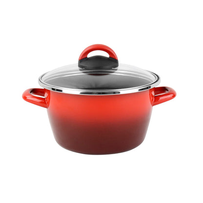 Olla 'sr' Ø20cm Con Tapa Vidrio Rojo Magefesa