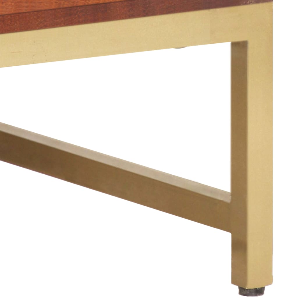 Mesa De Centro Madera Maciza De Acacia Marrón Miel 67x67x45 Cm_3