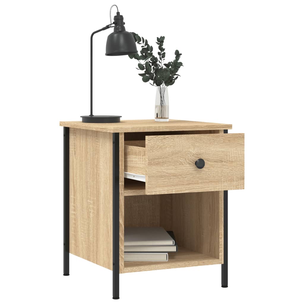Mesita De Noche Madera De Ingeniería Roble Sonoma 40x42x50 Cm_2