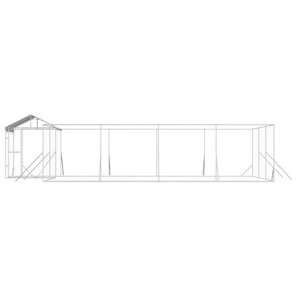 Perrera De Exterior Con Toldo Acero Galvanizado Plata 10x6x2,5m_4