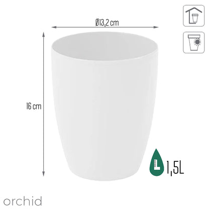 Maceta Coubi Orchid 1,5l., Dimensiones (mm) 132x132x160, Color Blanco_2