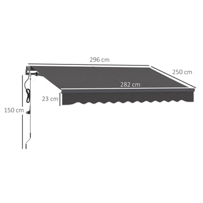 Outsunny Toldo Eléctrico Retráctil Con Mando A Distancia 3x2,5 M Gris Oscuro_2