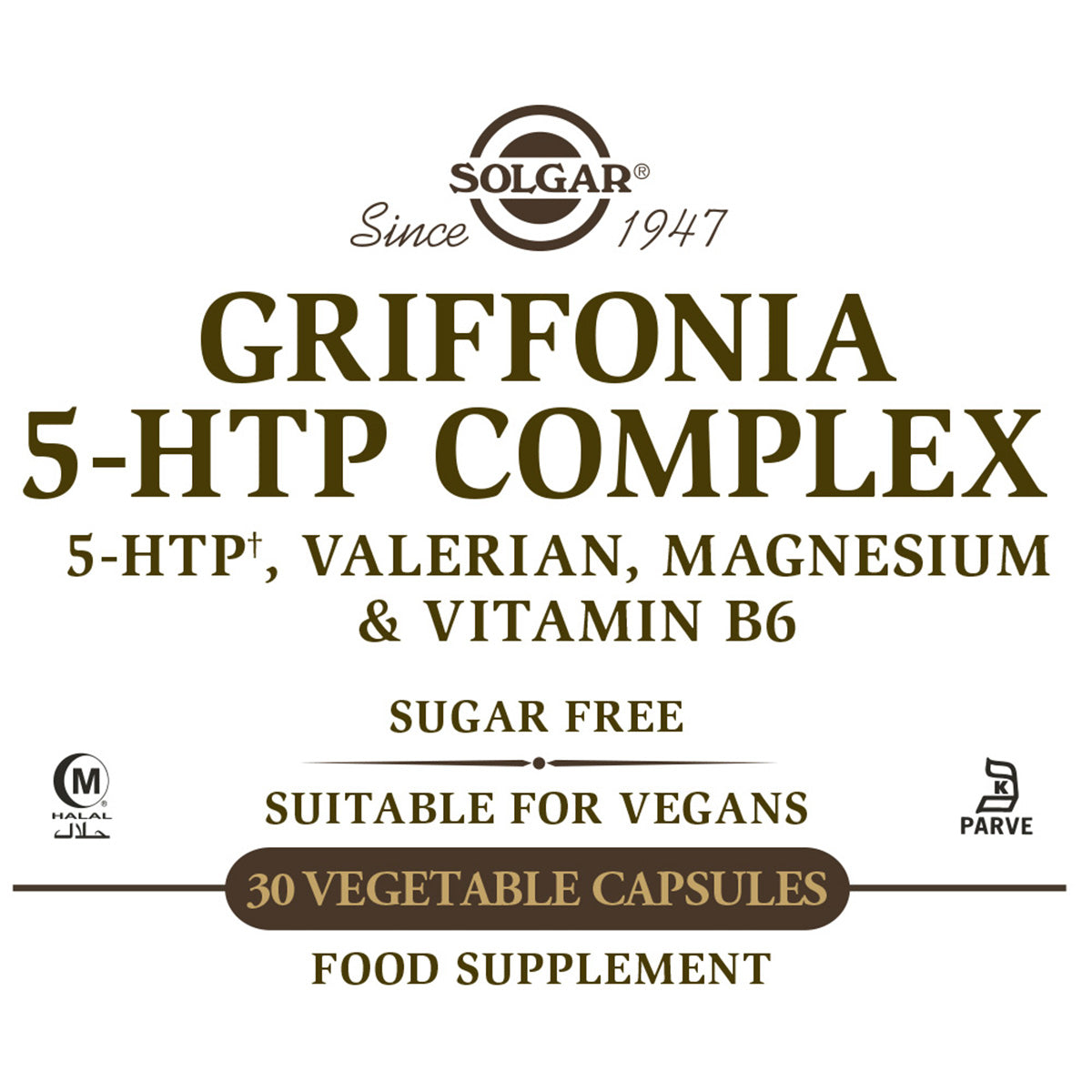 Griffonia 5-HTP complex, Solgar, 30 cápsulas vegetales