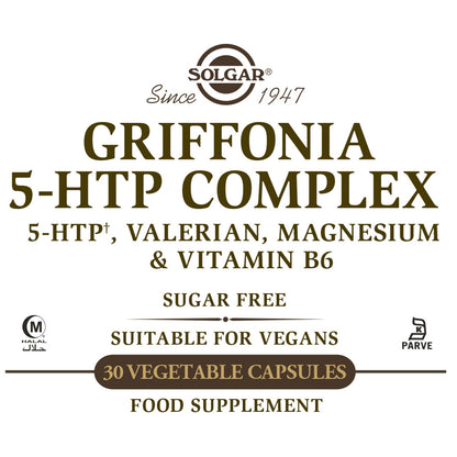 Griffonia 5-HTP complex, Solgar, 30 cápsulas vegetales