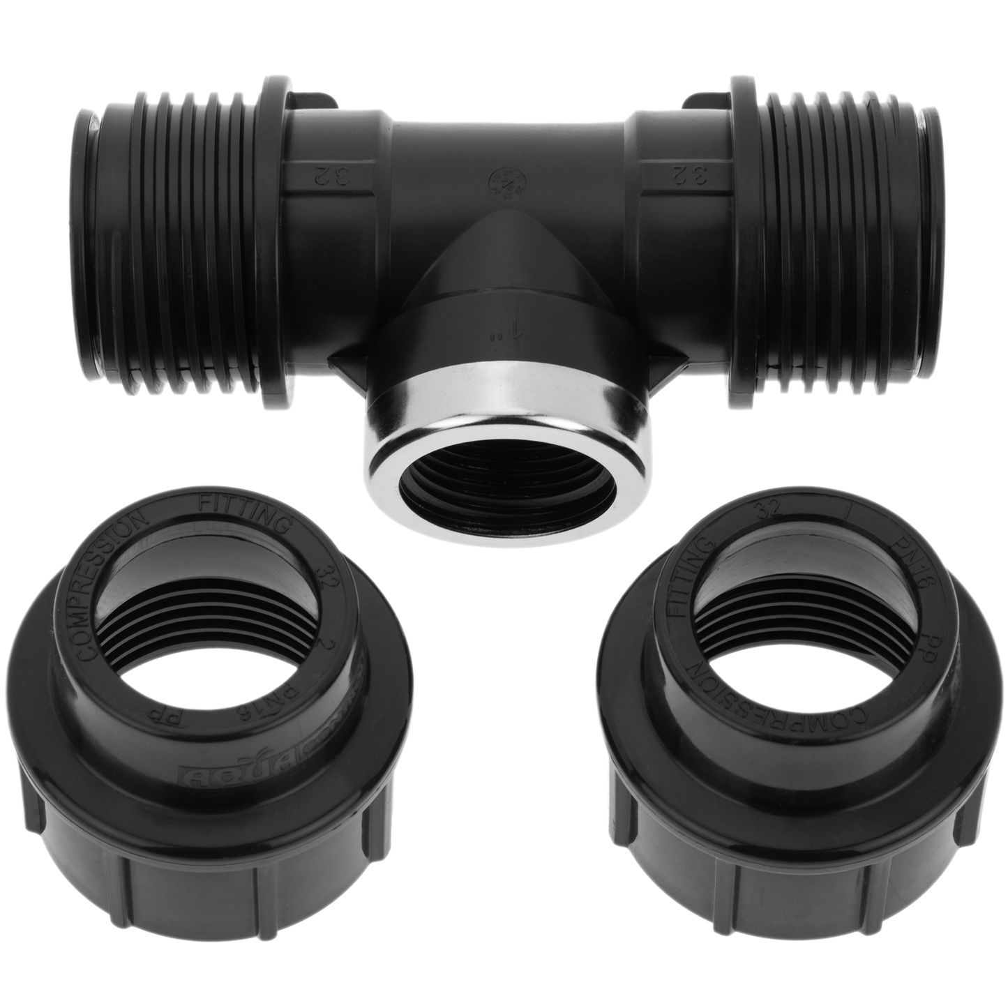 Conexión T Con Rosca Hembra De Polietileno 32 Mm X 1“ Para Sistema De Riego_2