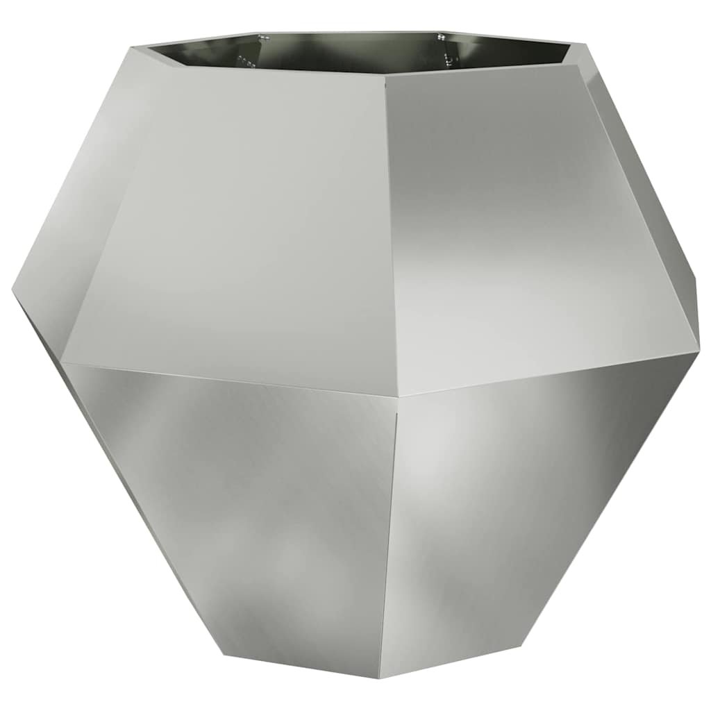 Jardinera 2 Uds. Plateado 100 X 100 X 80 Cm Acero Galvanizado_4