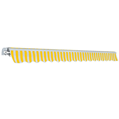 Vidaxl Toldo Plegable De Operación Manual 400 Cm Amarillo Y Blanco_2
