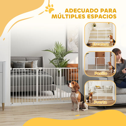 Pawhut Barrera De Seguridad Extensible Para Puertas 74-147,5x76,2 Cm Blanco_3